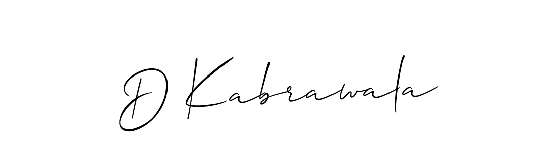 You should practise on your own different ways (Allison_Script) to write your name (D Kabrawala) in signature. don't let someone else do it for you. D Kabrawala signature style 2 images and pictures png