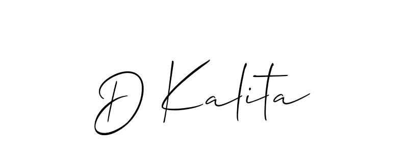 Make a beautiful signature design for name D Kalita. With this signature (Allison_Script) style, you can create a handwritten signature for free. D Kalita signature style 2 images and pictures png