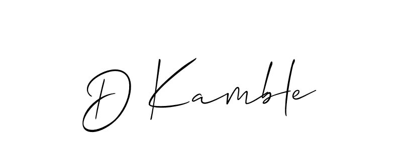 You should practise on your own different ways (Allison_Script) to write your name (D Kamble) in signature. don't let someone else do it for you. D Kamble signature style 2 images and pictures png