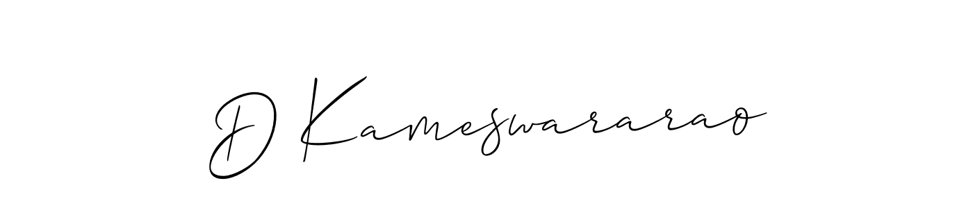 How to make D Kameswararao name signature. Use Allison_Script style for creating short signs online. This is the latest handwritten sign. D Kameswararao signature style 2 images and pictures png
