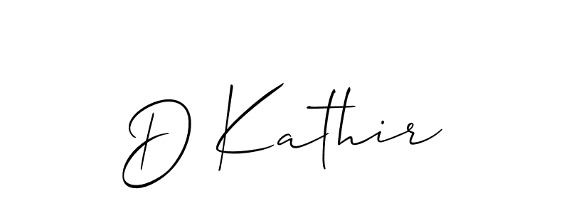You should practise on your own different ways (Allison_Script) to write your name (D Kathir) in signature. don't let someone else do it for you. D Kathir signature style 2 images and pictures png
