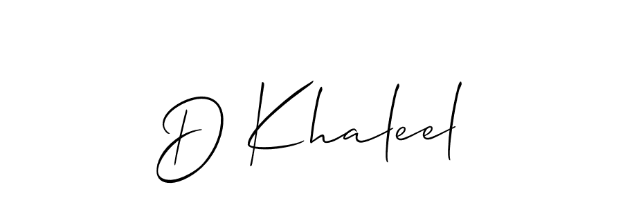 Also You can easily find your signature by using the search form. We will create D Khaleel name handwritten signature images for you free of cost using Allison_Script sign style. D Khaleel signature style 2 images and pictures png