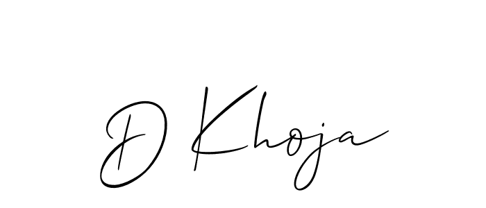 Make a short D Khoja signature style. Manage your documents anywhere anytime using Allison_Script. Create and add eSignatures, submit forms, share and send files easily. D Khoja signature style 2 images and pictures png