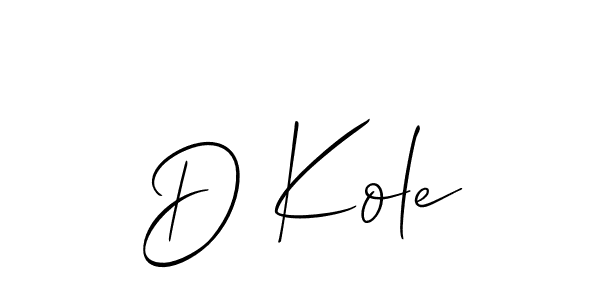 Also we have D Kole name is the best signature style. Create professional handwritten signature collection using Allison_Script autograph style. D Kole signature style 2 images and pictures png