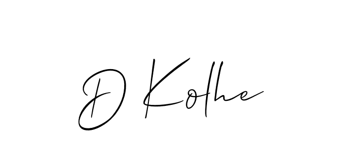 How to make D Kolhe name signature. Use Allison_Script style for creating short signs online. This is the latest handwritten sign. D Kolhe signature style 2 images and pictures png