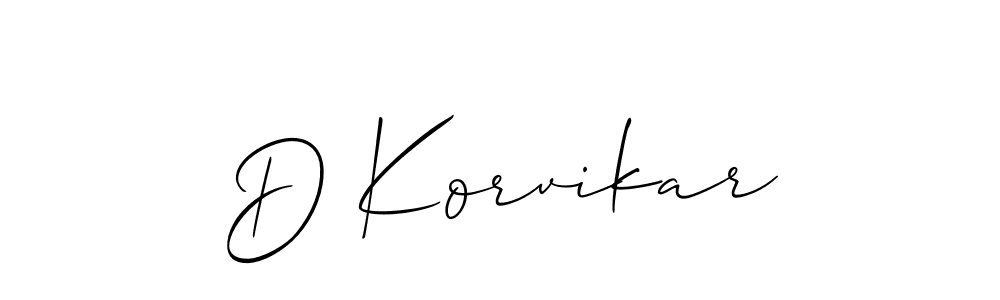 How to make D Korvikar signature? Allison_Script is a professional autograph style. Create handwritten signature for D Korvikar name. D Korvikar signature style 2 images and pictures png