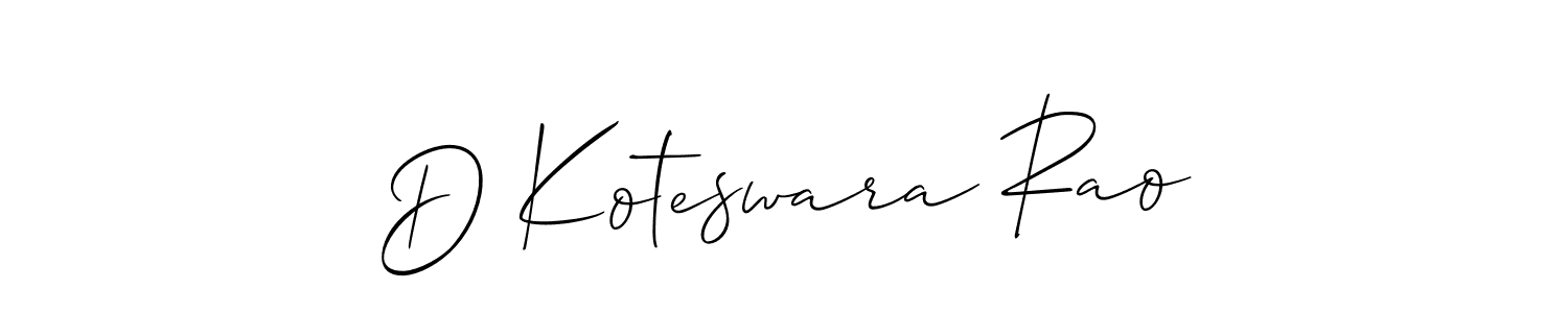 It looks lik you need a new signature style for name D Koteswara Rao. Design unique handwritten (Allison_Script) signature with our free signature maker in just a few clicks. D Koteswara Rao signature style 2 images and pictures png