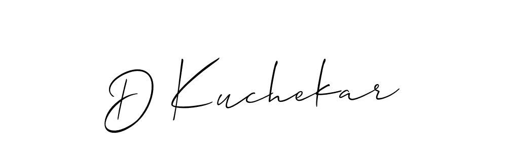 How to make D Kuchekar name signature. Use Allison_Script style for creating short signs online. This is the latest handwritten sign. D Kuchekar signature style 2 images and pictures png