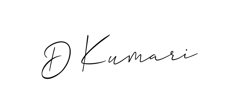 The best way (Allison_Script) to make a short signature is to pick only two or three words in your name. The name D Kumari include a total of six letters. For converting this name. D Kumari signature style 2 images and pictures png
