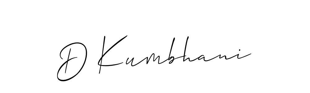 You should practise on your own different ways (Allison_Script) to write your name (D Kumbhani) in signature. don't let someone else do it for you. D Kumbhani signature style 2 images and pictures png