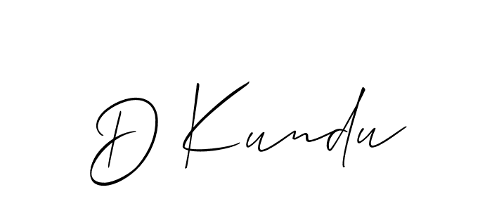Make a beautiful signature design for name D Kundu. With this signature (Allison_Script) style, you can create a handwritten signature for free. D Kundu signature style 2 images and pictures png