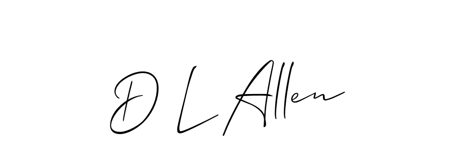 How to make D L Allen name signature. Use Allison_Script style for creating short signs online. This is the latest handwritten sign. D L Allen signature style 2 images and pictures png