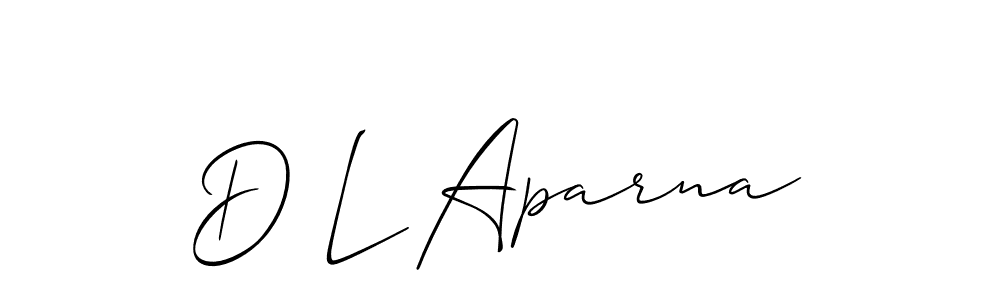 if you are searching for the best signature style for your name D L Aparna. so please give up your signature search. here we have designed multiple signature styles  using Allison_Script. D L Aparna signature style 2 images and pictures png
