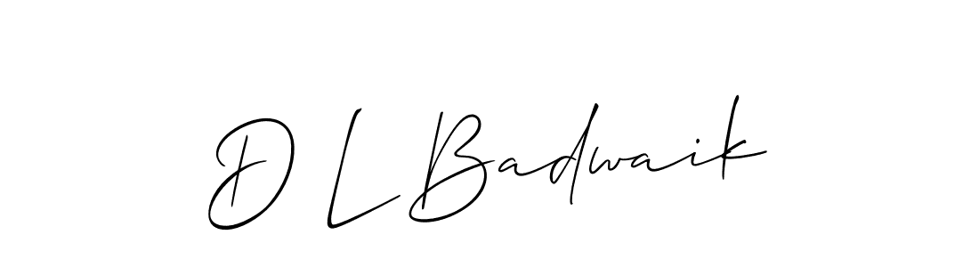 Make a short D L Badwaik signature style. Manage your documents anywhere anytime using Allison_Script. Create and add eSignatures, submit forms, share and send files easily. D L Badwaik signature style 2 images and pictures png