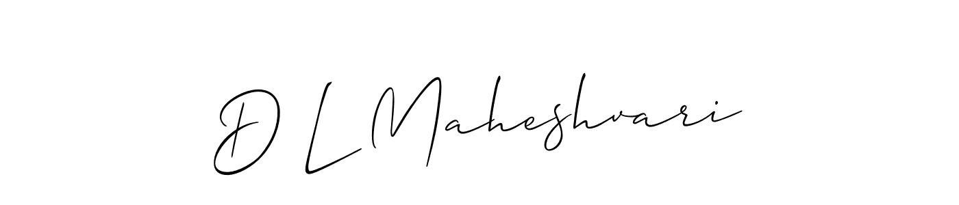 How to make D L Maheshvari name signature. Use Allison_Script style for creating short signs online. This is the latest handwritten sign. D L Maheshvari signature style 2 images and pictures png