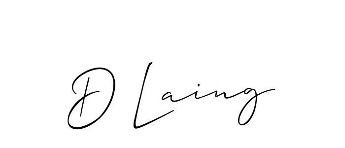 You should practise on your own different ways (Allison_Script) to write your name (D Laing) in signature. don't let someone else do it for you. D Laing signature style 2 images and pictures png