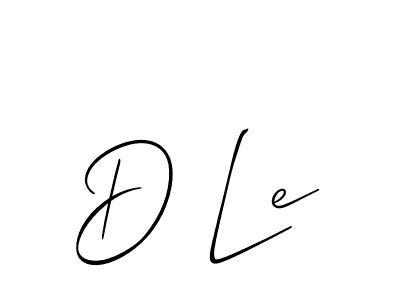 if you are searching for the best signature style for your name D Le. so please give up your signature search. here we have designed multiple signature styles  using Allison_Script. D Le signature style 2 images and pictures png