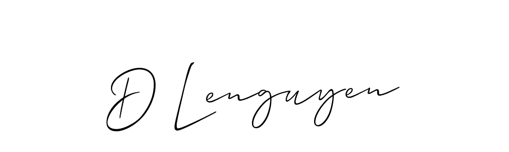 It looks lik you need a new signature style for name D Lenguyen. Design unique handwritten (Allison_Script) signature with our free signature maker in just a few clicks. D Lenguyen signature style 2 images and pictures png