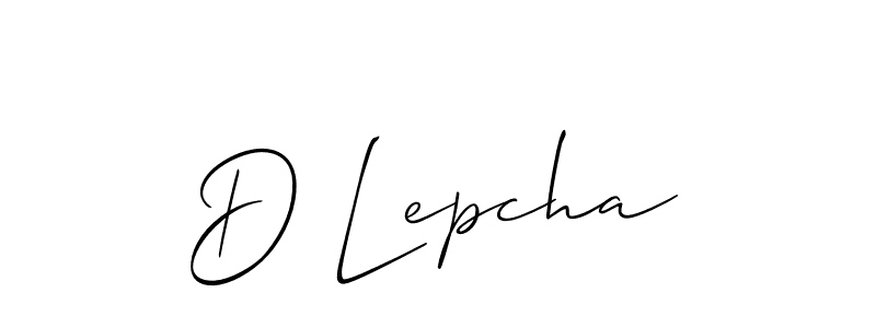 How to make D Lepcha signature? Allison_Script is a professional autograph style. Create handwritten signature for D Lepcha name. D Lepcha signature style 2 images and pictures png