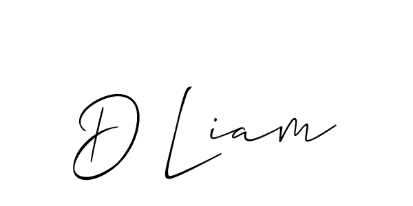 Design your own signature with our free online signature maker. With this signature software, you can create a handwritten (Allison_Script) signature for name D Liam. D Liam signature style 2 images and pictures png