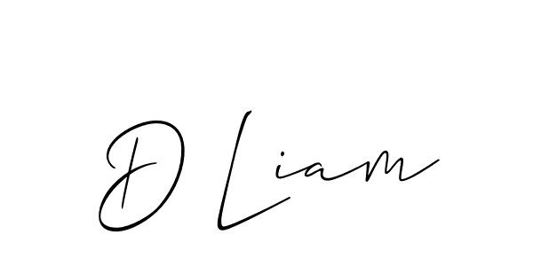 The best way (Allison_Script) to make a short signature is to pick only two or three words in your name. The name D Liam include a total of six letters. For converting this name. D Liam signature style 2 images and pictures png