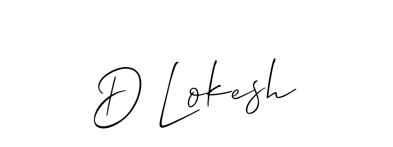 Make a beautiful signature design for name D Lokesh. With this signature (Allison_Script) style, you can create a handwritten signature for free. D Lokesh signature style 2 images and pictures png