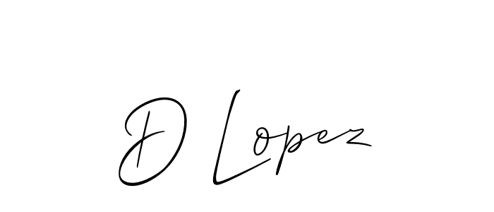 Also You can easily find your signature by using the search form. We will create D Lopez name handwritten signature images for you free of cost using Allison_Script sign style. D Lopez signature style 2 images and pictures png