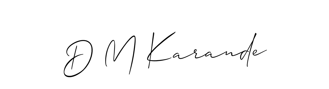 Allison_Script is a professional signature style that is perfect for those who want to add a touch of class to their signature. It is also a great choice for those who want to make their signature more unique. Get D M Karande name to fancy signature for free. D M Karande signature style 2 images and pictures png
