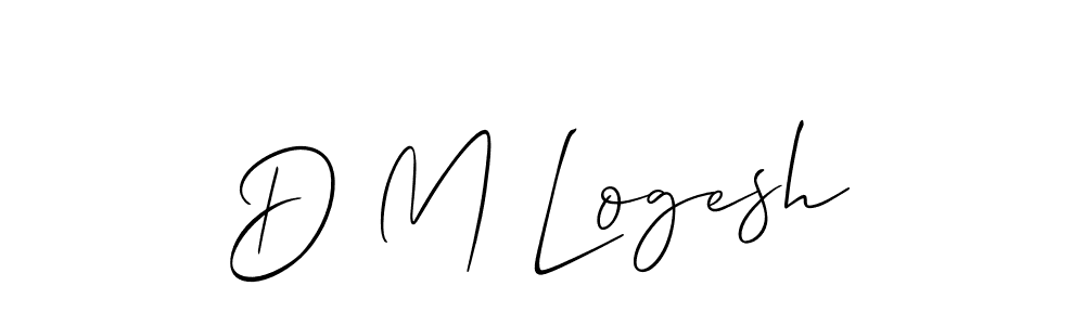 Also we have D M Logesh name is the best signature style. Create professional handwritten signature collection using Allison_Script autograph style. D M Logesh signature style 2 images and pictures png