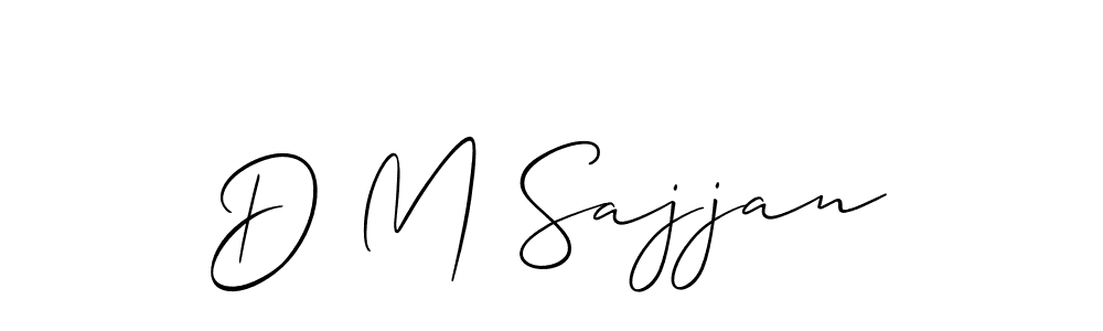 How to make D M Sajjan name signature. Use Allison_Script style for creating short signs online. This is the latest handwritten sign. D M Sajjan signature style 2 images and pictures png