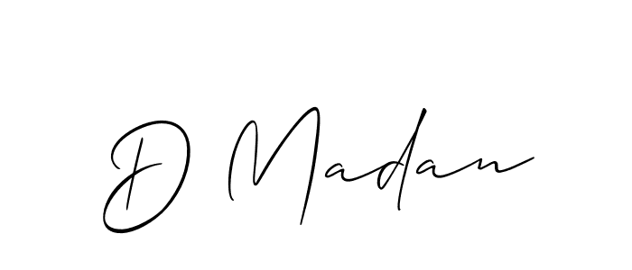 Use a signature maker to create a handwritten signature online. With this signature software, you can design (Allison_Script) your own signature for name D Madan. D Madan signature style 2 images and pictures png