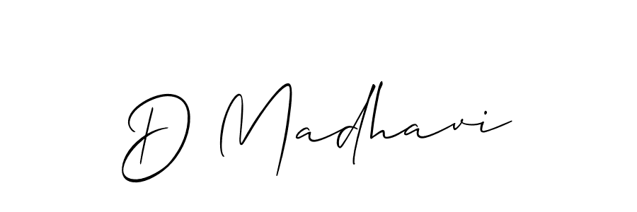 How to make D Madhavi signature? Allison_Script is a professional autograph style. Create handwritten signature for D Madhavi name. D Madhavi signature style 2 images and pictures png