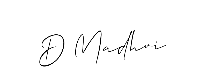 Allison_Script is a professional signature style that is perfect for those who want to add a touch of class to their signature. It is also a great choice for those who want to make their signature more unique. Get D Madhvi name to fancy signature for free. D Madhvi signature style 2 images and pictures png