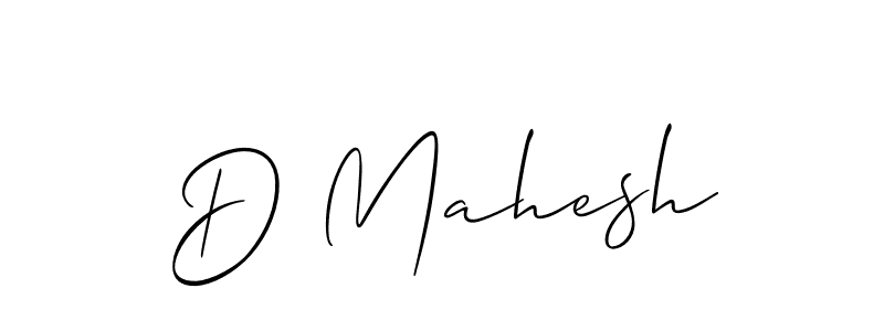 The best way (Allison_Script) to make a short signature is to pick only two or three words in your name. The name D Mahesh include a total of six letters. For converting this name. D Mahesh signature style 2 images and pictures png