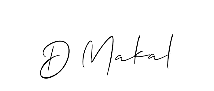 Create a beautiful signature design for name D Makal. With this signature (Allison_Script) fonts, you can make a handwritten signature for free. D Makal signature style 2 images and pictures png