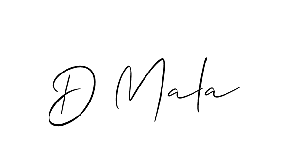 Also You can easily find your signature by using the search form. We will create D Mala name handwritten signature images for you free of cost using Allison_Script sign style. D Mala signature style 2 images and pictures png