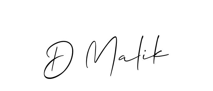 Use a signature maker to create a handwritten signature online. With this signature software, you can design (Allison_Script) your own signature for name D Malik. D Malik signature style 2 images and pictures png