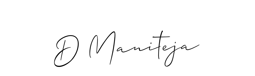 Design your own signature with our free online signature maker. With this signature software, you can create a handwritten (Allison_Script) signature for name D Maniteja. D Maniteja signature style 2 images and pictures png