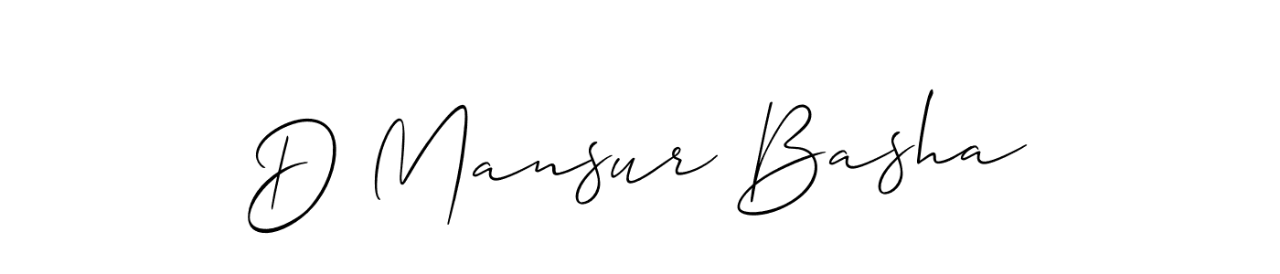 Also we have D Mansur Basha name is the best signature style. Create professional handwritten signature collection using Allison_Script autograph style. D Mansur Basha signature style 2 images and pictures png