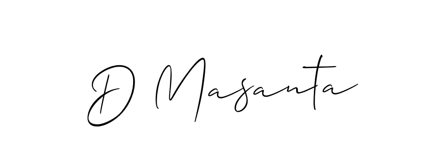 Design your own signature with our free online signature maker. With this signature software, you can create a handwritten (Allison_Script) signature for name D Masanta. D Masanta signature style 2 images and pictures png