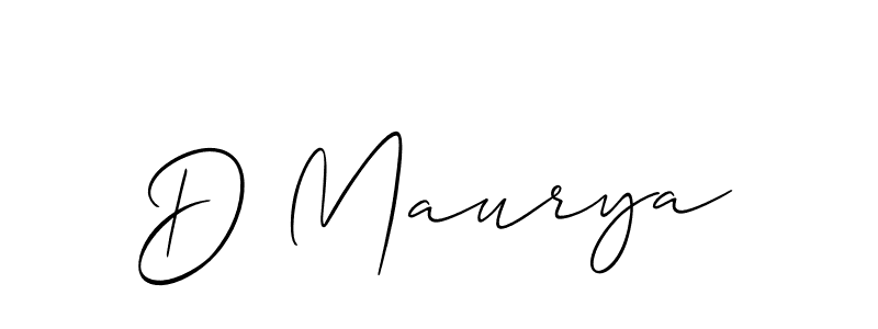 Create a beautiful signature design for name D Maurya. With this signature (Allison_Script) fonts, you can make a handwritten signature for free. D Maurya signature style 2 images and pictures png