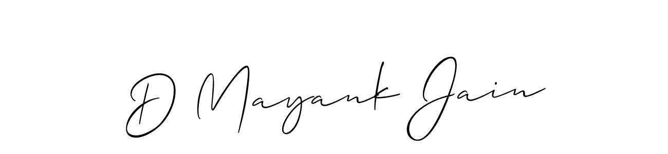 Design your own signature with our free online signature maker. With this signature software, you can create a handwritten (Allison_Script) signature for name D Mayank Jain. D Mayank Jain signature style 2 images and pictures png