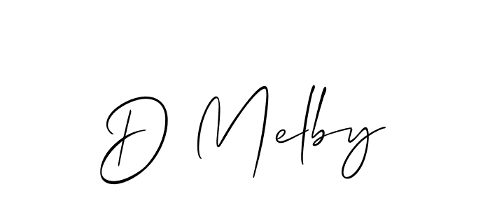 The best way (Allison_Script) to make a short signature is to pick only two or three words in your name. The name D Melby include a total of six letters. For converting this name. D Melby signature style 2 images and pictures png