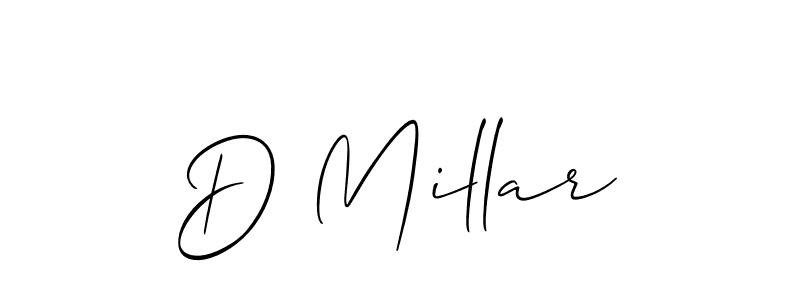 Use a signature maker to create a handwritten signature online. With this signature software, you can design (Allison_Script) your own signature for name D Millar. D Millar signature style 2 images and pictures png