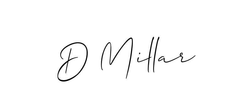 Use a signature maker to create a handwritten signature online. With this signature software, you can design (Allison_Script) your own signature for name D Millar. D Millar signature style 2 images and pictures png