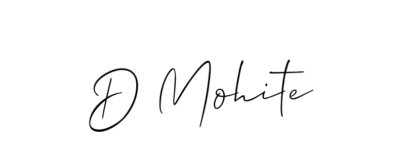 Use a signature maker to create a handwritten signature online. With this signature software, you can design (Allison_Script) your own signature for name D Mohite. D Mohite signature style 2 images and pictures png