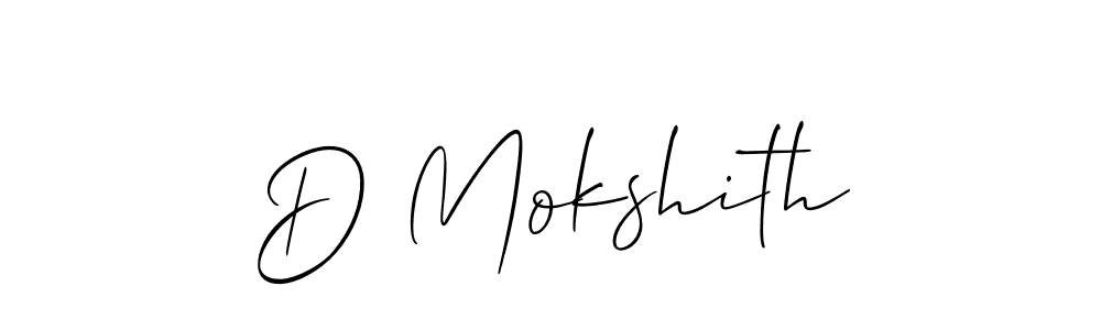 You should practise on your own different ways (Allison_Script) to write your name (D Mokshith) in signature. don't let someone else do it for you. D Mokshith signature style 2 images and pictures png