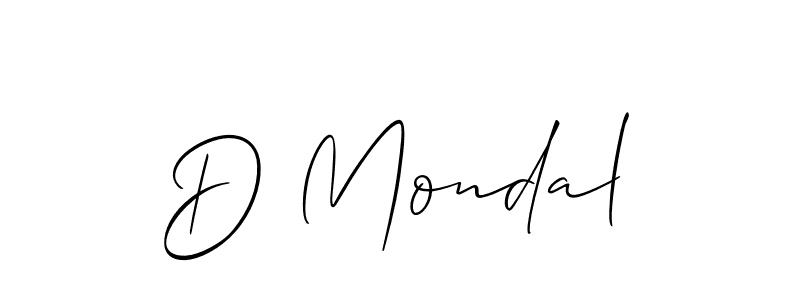 The best way (Allison_Script) to make a short signature is to pick only two or three words in your name. The name D Mondal include a total of six letters. For converting this name. D Mondal signature style 2 images and pictures png
