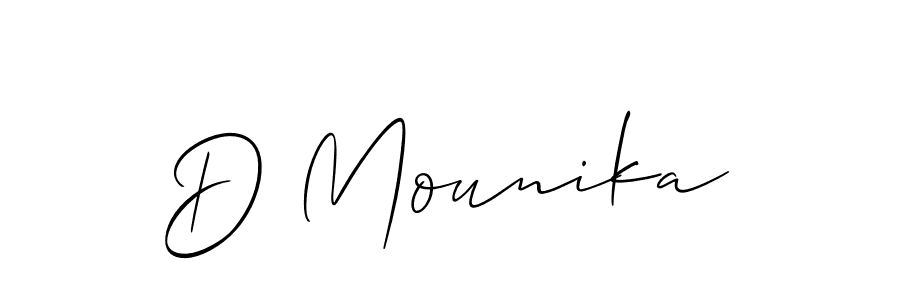 It looks lik you need a new signature style for name D Mounika. Design unique handwritten (Allison_Script) signature with our free signature maker in just a few clicks. D Mounika signature style 2 images and pictures png