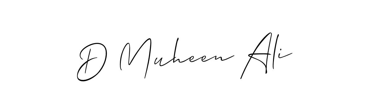 Similarly Allison_Script is the best handwritten signature design. Signature creator online .You can use it as an online autograph creator for name D Muheen Ali. D Muheen Ali signature style 2 images and pictures png